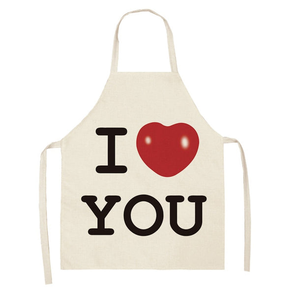 tablier de cuisine kitchen apron lin coton saint valentin