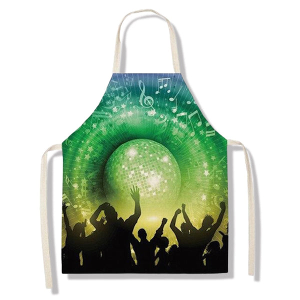 tablier de cuisine kitchen apron lin coton motif musique dancing floor taille adulte et enfant