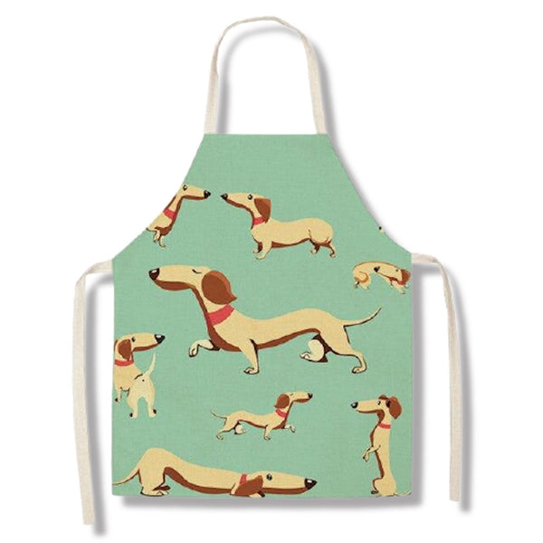 tablier de cuisine kitchen apron lin coton motif green attitude taille adulte et enfant