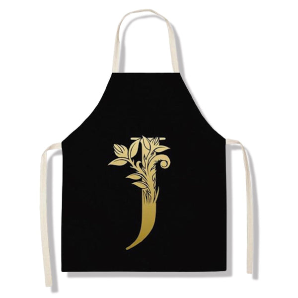 tablier de cuisine kitchen apron lin coton motif alphabet letter J taille adulte et enfant