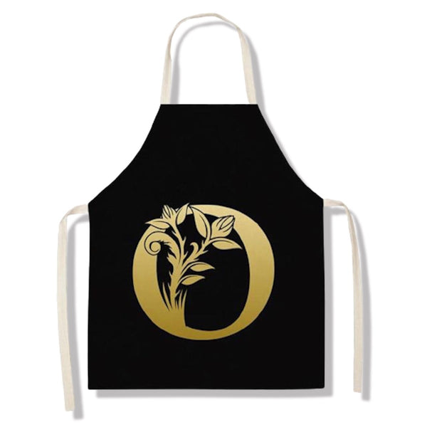 tablier de cuisine kitchen apron lin coton motif alphabet letter O taille adulte et enfant