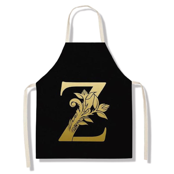 tablier de cuisine kitchen apron lin coton motif alphabet letter Z taille adulte et enfant