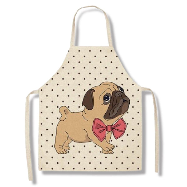 tablier de cuisine kitchen apron lin coton motif pink bow tie taille adulte et enfant