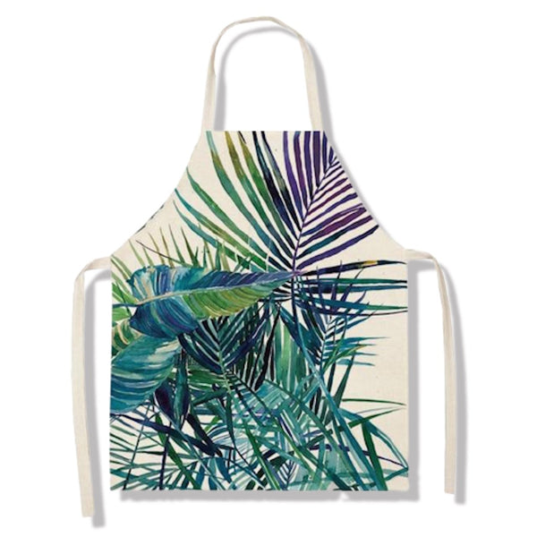 tablier de cuisine kitchen apron lin coton motif plante velvet orchid taille adulte et enfant
