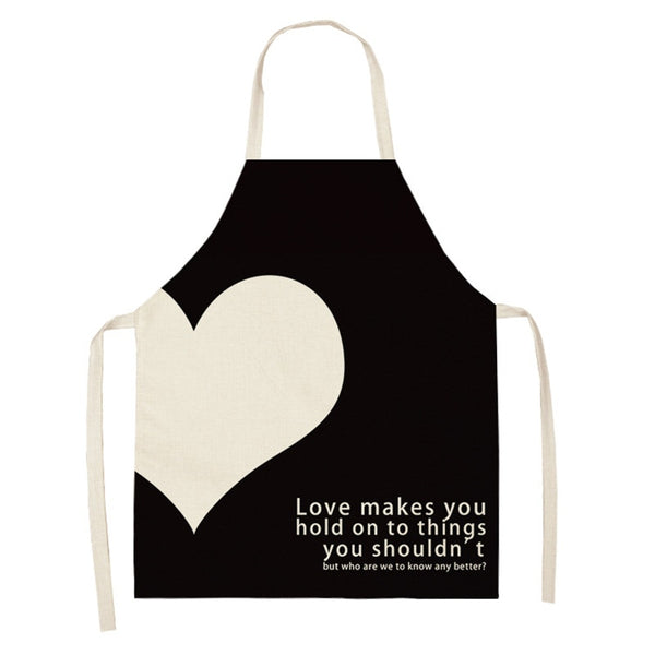 tablier de cuisine kitchen apron lin coton motif Saint Valentin taille adulte et enfant