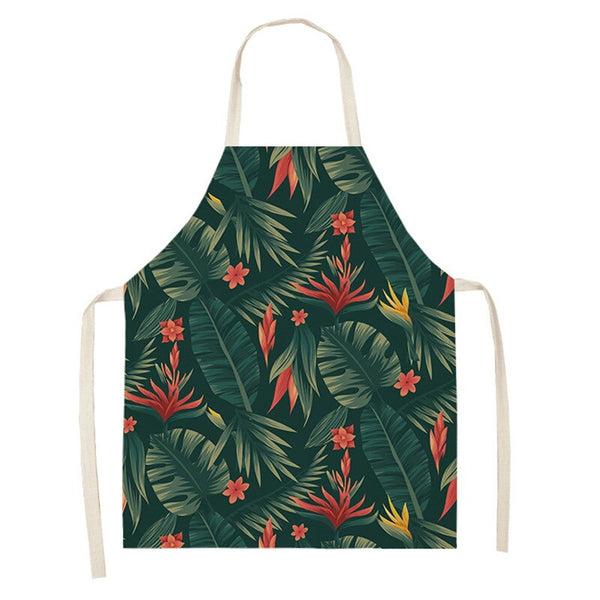 tablier de cuisine kitchen apron lin coton motif philo dark green taille adulte et enfant