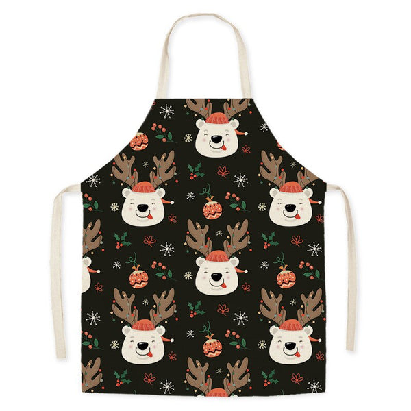 tablier de cuisine kitchen apron lin coton motif FUNNY DEER taille adulte et enfant