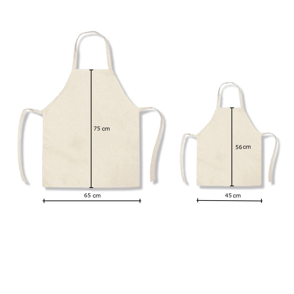tablier de cuisine kitchen apron lin coton motif BABIES and CANDIES taille adulte et enfant