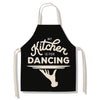 tablier de cuisine kitchen apron lin coton motif maximes dancing taille adulte et enfant