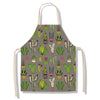 tablier de cuisine kitchen apron lin coton motif cactus everywhere grey taille adulte et enfant