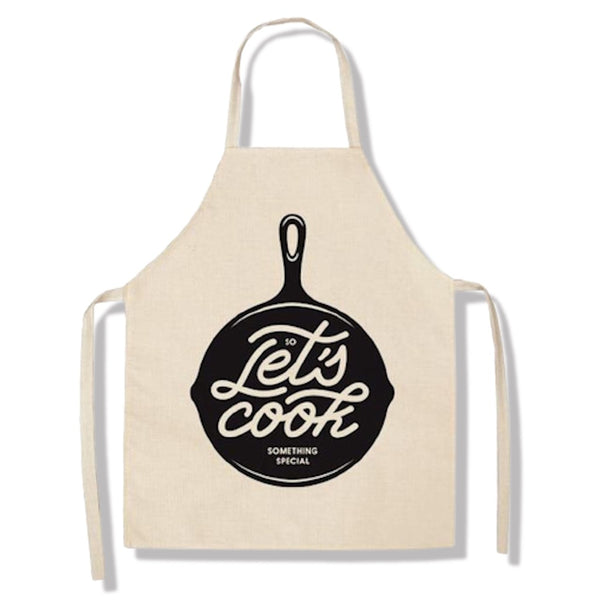 tablier de cuisine kitchen apron lin coton motif maximes cook taille adulte et enfant