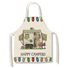 tablier de cuisine kitchen apron lin coton motif camping car cup of coffee taille adulte et enfant