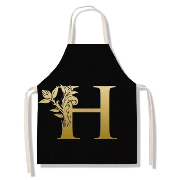 tablier de cuisine kitchen apron lin coton motif alphabet letter H taille adulte et enfant