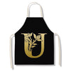 tablier de cuisine kitchen apron lin coton motif alphabet letter U taille adulte et enfant