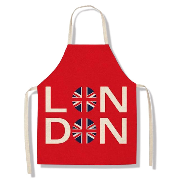 tablier de cuisine kitchen apron lin coton motif londres london taille adulte et enfant