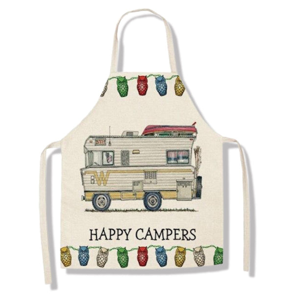 tablier de cuisine kitchen apron lin coton motif camping car red boat taille adulte et enfant