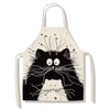 tablier de cuisine kitchen apron lin coton motif chat senior and junior taille adulte et enfant