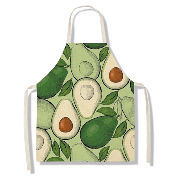 tablier de cuisine kitchen apron lin coton motif avocat avocado madness green taille adulte et enfant